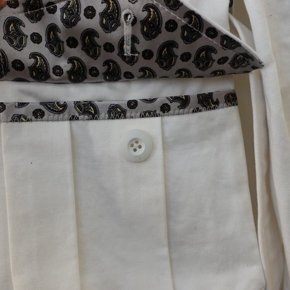 MARC JACOBS White Cropped Jean Jacket Womens Small Denim Puffed Belted Utility - Picture 12 of 14